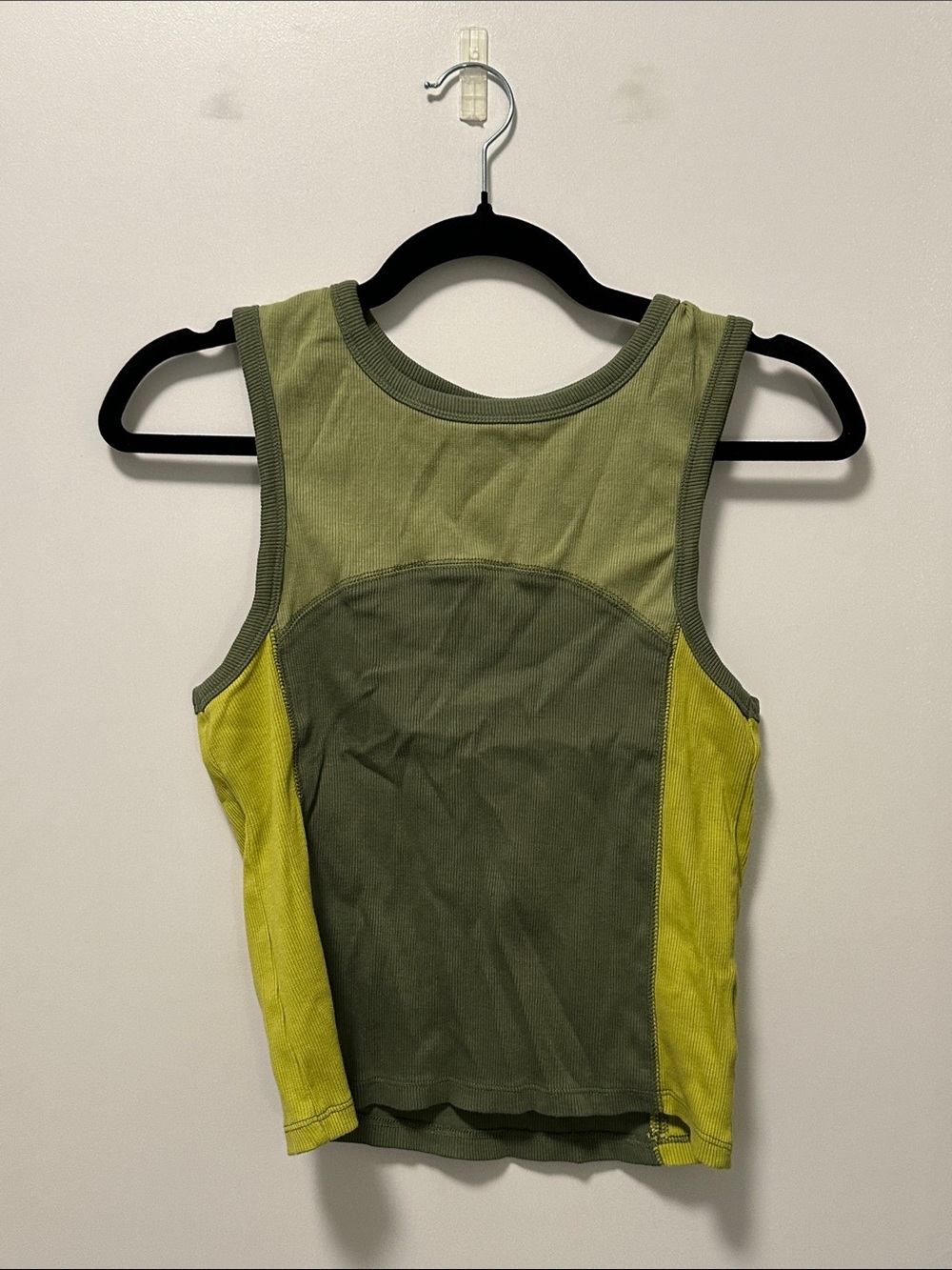 CHNGE Olive & Lime Panelled Tank Top